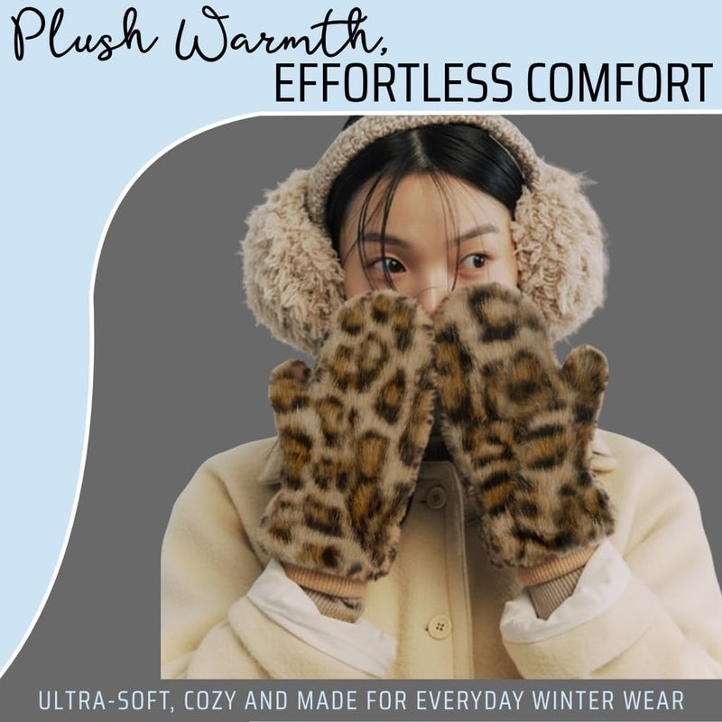 Funky Junque Faux Fur Flip Mittens Womens Warm Convertible Fingerless Gloves - Image 4